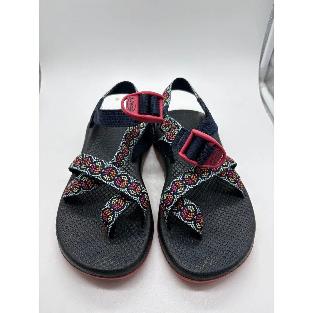 CHACO Women's 'Z/2 Classic Sandals Navy Pink Geometric Print Sz 6